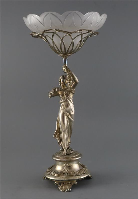 An early Victorian silver figural centrepiece by Benjamin Smith III, 72.5 oz.